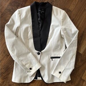 Cynthia Rowley Off-White/Black Tuxedo Blazer